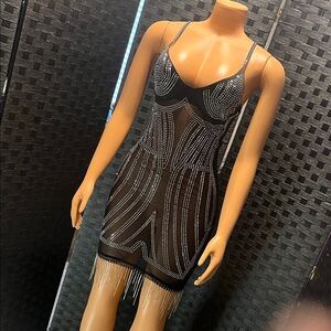 Black and Silver Beaded Dress